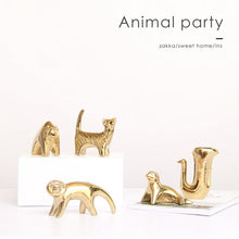 Load image into Gallery viewer, Golden Ceramic abstract Animal Figurines
