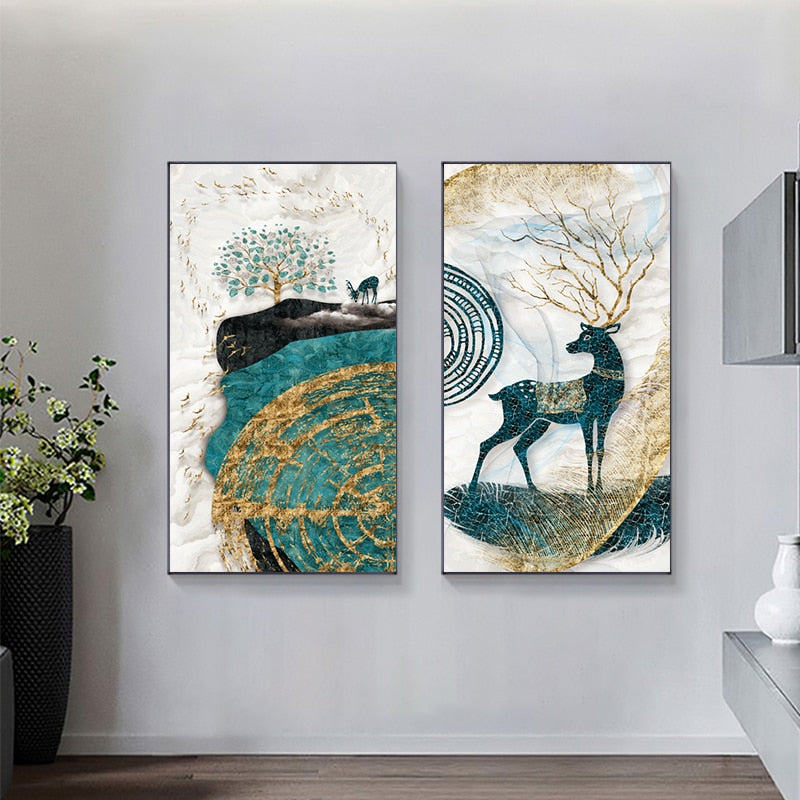 Modern Golden Foil Deer – Arte Attic