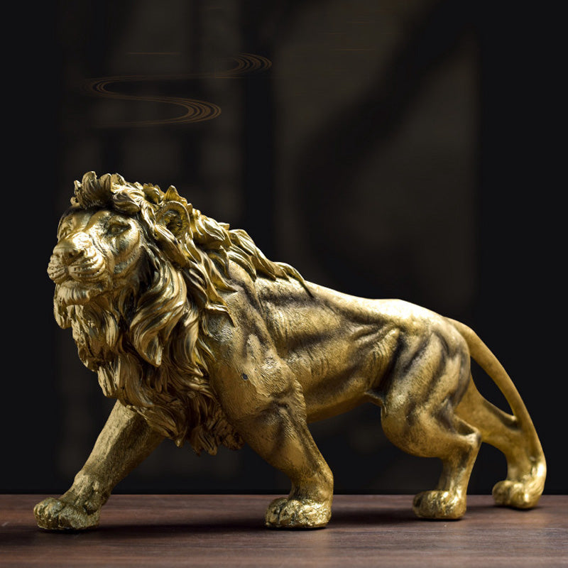 Golden Lion King Statue – Arte Attic